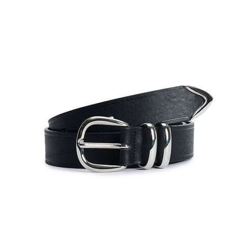 Hello Sunflower Tip End Belt 3,5 cm Black 8021 Degli Uberti